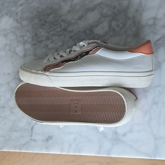 Madewell Sidewalk Low-Top Sneakers in Snake Embossed Leather: Wave Edition sz 8 - Picture 6 of 7